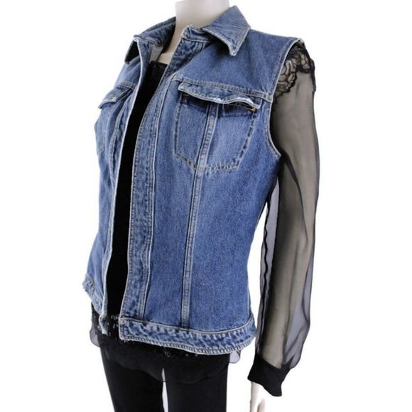 DOLCE & GABBANA Vintage 90's Distressed Denim Blue Jean Casual Jacket - Picture 2 of 11